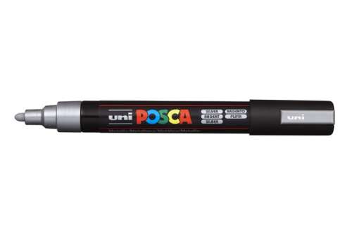 UNI Dekormarker, 1,8-2,5 mm, UNI "Posca PC-5M", srebrni
