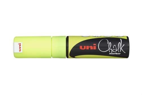 UNI Marker cu cretă, 8 mm, UNI PWE-8K, galben fluor