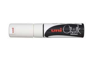 UNI Chalk Marker, white, 8mm, for writing on glass, metal, and other non-porous surfaces - Uni