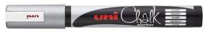 UNI Chalk Marker, Silver, 1.8-2.5mm, for writing on glass, mirrors, metal, plastic, and other smooth surfaces - Uni