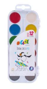 Akwarele COOL BY VICTORIA, 12 kolorów, 24 mm, COOL BY VICTORIA