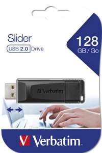 VERBATIM Pendrive, 128GB, USB 2.0, VERBATIM Slider, negru 31550750 Memorii USB