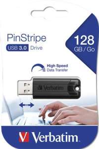 VERBATIM Pendrive, 128GB, USB 3.0, VERBATIM Pinstripe, negru 31550757 Memorii USB