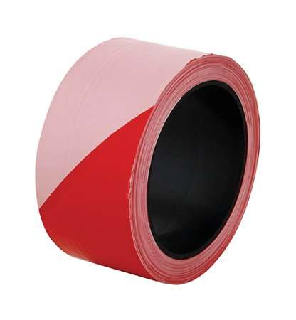 Markierungsband, 50 mm x 100 m, rot-weiß 31550773