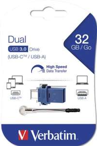 VERBATIM Pendrive, 32GB, adaptor USB 3.0+USB-C, VERBATIM Dual 31550806 Memorii USB
