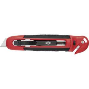 WEDO Safety universal knife with retractable blade and built-in tape cutter, red/black - Wallpaper Cutter