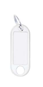 WEDO Key Tag, 10 pack, white, blank, for keys, keychains, luggage tags, identification - Safety