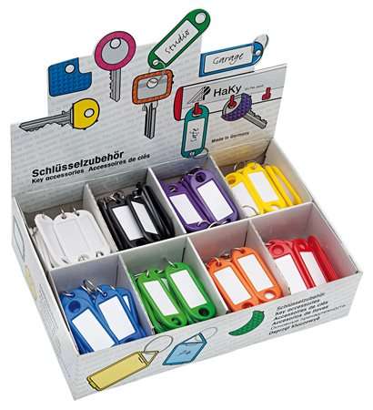 WEDO Afișaj pentru etichete de chei 200 de bucăți, cu S -adeziv, WEDO, 8 culori diferite