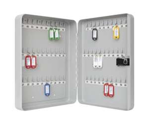 WEDO Key Cabinet with 60 Hooks, Combination Lock, Grey - Safety