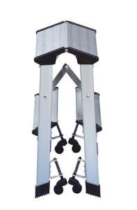 WEDO Tritthocker, rollbar, 2x2 Stufen, Aluminium, WEDO 31550973 Leitern und Tritte