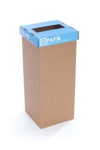 RECOBIN 50 literes papír szelektív hulladékgyűjtő, karton, kék fedél - Recobin
