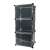Black shoe rack with clear doors, 3 modules, 92x40x31 cm
