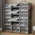 Cipős polcrendszer modular shoe rack in use, 3 modules, 6 shelves, black with shoes