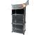 Black shoe rack with clear doors, 3 modules, 92x40x31 cm