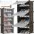 Black shoe rack with 6 shelves and clear doors, 3 modules, 92x40x31 cm