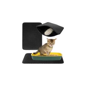 Macskaalom alátét szőnyeg, könnyen tisztítható, vízálló, 50x40,5 cm, fekete