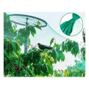 Bird net protecting fruit trees from birds, 4x10m, green, strong, durable, weatherproof - Landscaping