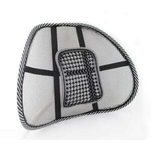 Universal black mesh lumbar support with massage panel - Malatec