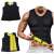 Man wearing black neoprene fitness slimming vest, size L