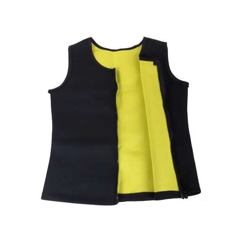 Black neoprene fitness slimming vest, size L