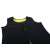 Close-up of black neoprene fitness slimming vest, size L, showing the yellow inner layer