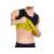 Man wearing black neoprene fitness slimming vest, size L, showing the yellow inner layer