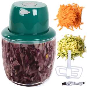 Mini Electric Food Chopper with chopped vegetables - Hand Chopper