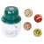 Electric food chopper with different chopping examples, green color