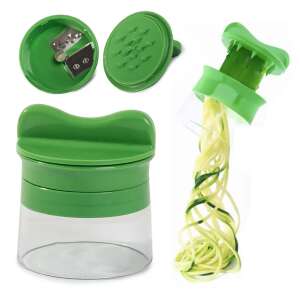 Spiral vegetable slicer for hard vegetables, 8cm x 10cm, green, making zucchini noodles - Kitchen tool