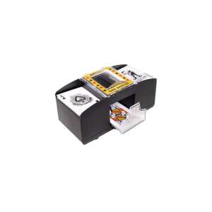 Automatic card shuffler for 2 decks of cards, black and yellow color, 20x9.5x8 cm - Sport & Leisure