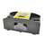 Automatic card shuffler for 2 decks of cards, black and yellow color, 20x9.5x8 cm, showing how to operate