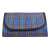 Blue checkered picnic blanket with handle, waterproof, folded
