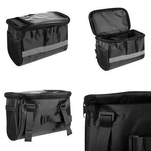 A MT MALATEC kormánytáska kollázsa, amely különböző szögekből és funkciókból mutatja be a táskát