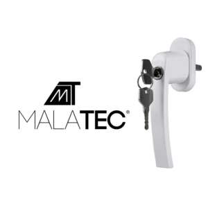 MT Malatec white window handle with lock and keys - Door