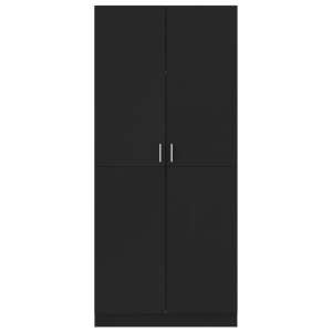 Black wardrobe with two doors, 80 x 52 x 180 cm - Office Furniture