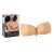 Beige strapless push up bra with adjustable lace in packaging
