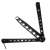 Black training butterfly knife, open position, no sharp blade