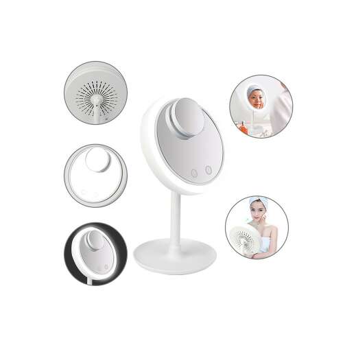 Beauty Breeze LED Kozmetické zrkadlo s ventilátorom - Koláž