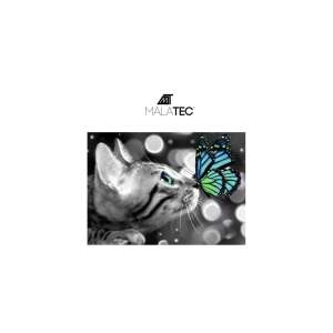 Diamond Painting 30 x 40 cm, Cat with Butterfly