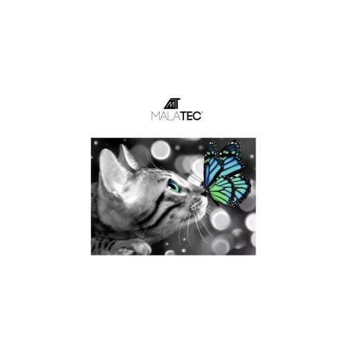 Malatec Diamond Painting, Cat with Butterfly, 30x40cm