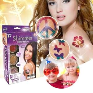Shimmer Glitter - csillámtetováló készlet csillámporokkal, sablonokkal, ecsettel (BBV) 58075783 Tetoválások - 1 000,00 Ft - 5 000,00 Ft