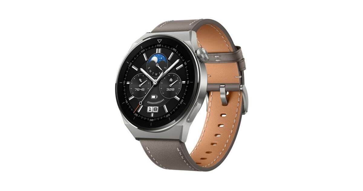 Huawei Watch GT 3 Pro Classic 46mm - Titanium Grey-Grey Leather 