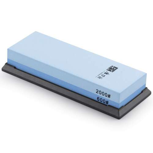 TAIDEA #600/2000 Grit Double Sided Sharpening Stone with Non-Slip Rubber Base