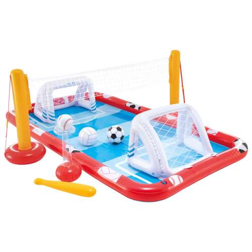 Intex Action Sports inflatable play center with volleyball net, soccer goal, and baseball stand