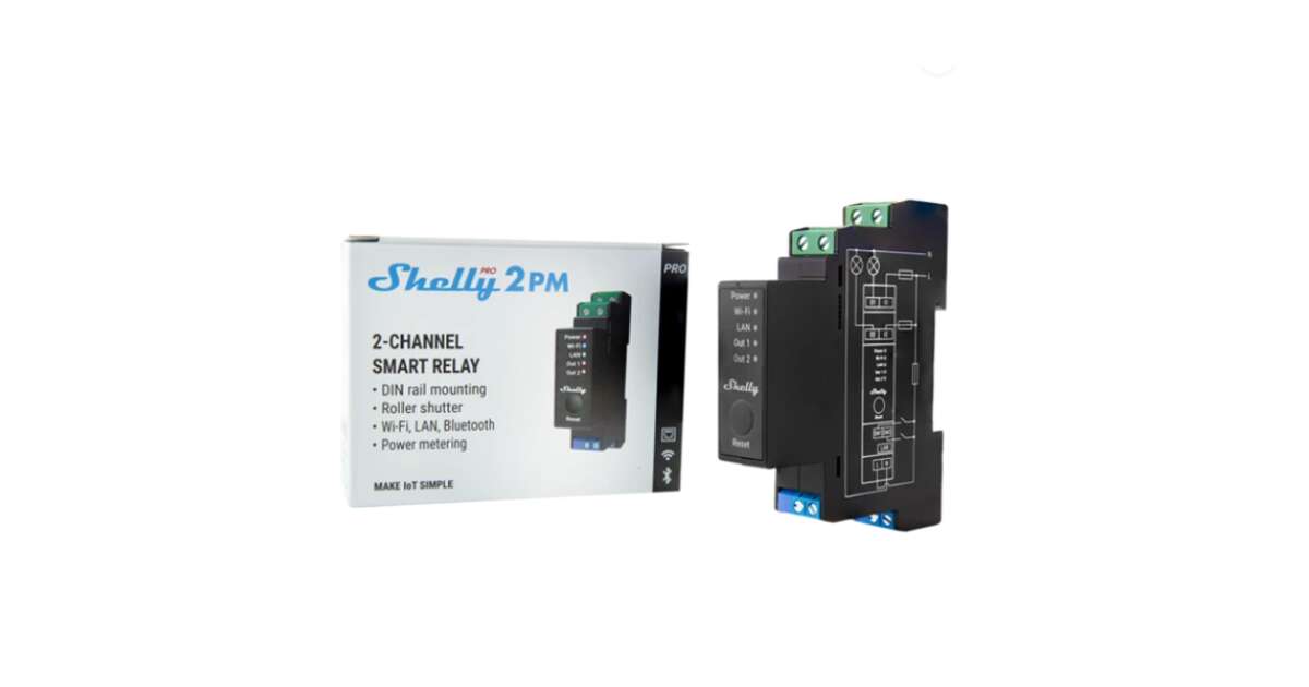 Shelly 2PM Plus, shutter module with power metering, WiFi - WiFi Switch