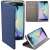 Samsung Galaxy A13 5G / A04s dark blue flip case with magnetic closure and card holder, collage showing different views