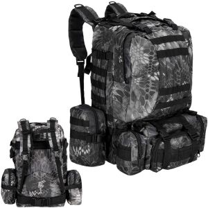 Waterproof hiking backpack, black-grey, 50L cryptek 126850417 - Hiking backpack