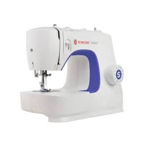 Singer M3405 electric mechanical sewing machine in white and blue, front view - Steam Cleaner, Sewing Machine, Steam Station, Steam iron, Iron and Cleaning Machine