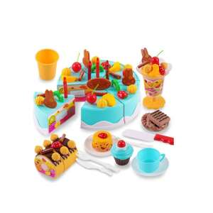 Születésnapi torta vágás konyha toy set with cake, cupcake, ice cream, and utensils - Play food