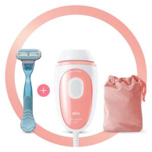 Устройство за епилация Braun Silk-expert Pro Mini IPL PL1014 с бръснач Venus Smooth и чанта за пътуване - Дълготрайно устройство за депилация